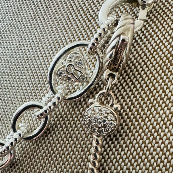 Judith Ripka Lock n Key Silver Chain Necklace - Picture 5 of 8